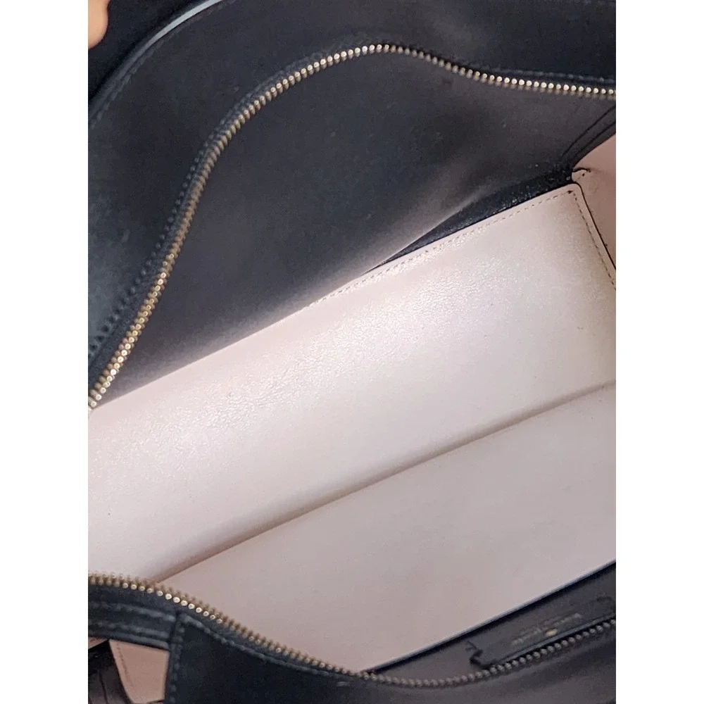 Kate Spade New York Magnolia Street Double Pocket Tote Black Pink Shoulder Bag